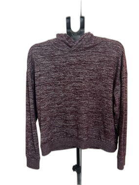 GAP Women’s Marled Burgundy Cowl Neck Hooded Sweater Size M